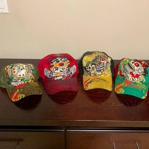 4 Ed Hardy hats